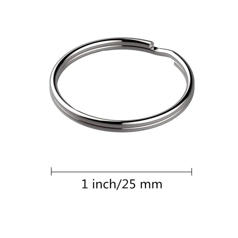 KINGFOREST 100-Pack Split Key Rings (1 Inch/25mm) - Silver Nickel Metal Keychain Rings for Keys, DIY Crafts, Bags & Accessories - Durable Bulk Keyring Hardware with Smooth Edges - Image 3